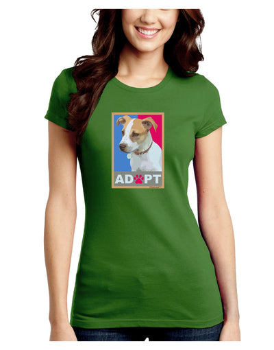 Adopt Cute Puppy Cat Adoption Juniors Petite Crew Dark T-Shirt-T-Shirts Juniors Tops-TooLoud-Kiwi-Green-Juniors Fitted Small-Davson Sales