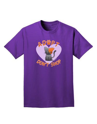 Adopt Don't Shop Cute Kitty Adult Dark T-Shirt-Mens T-Shirt-TooLoud-Purple-Small-Davson Sales