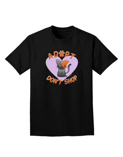 Adopt Don't Shop Cute Kitty Adult Dark T-Shirt-Mens T-Shirt-TooLoud-Black-Small-Davson Sales