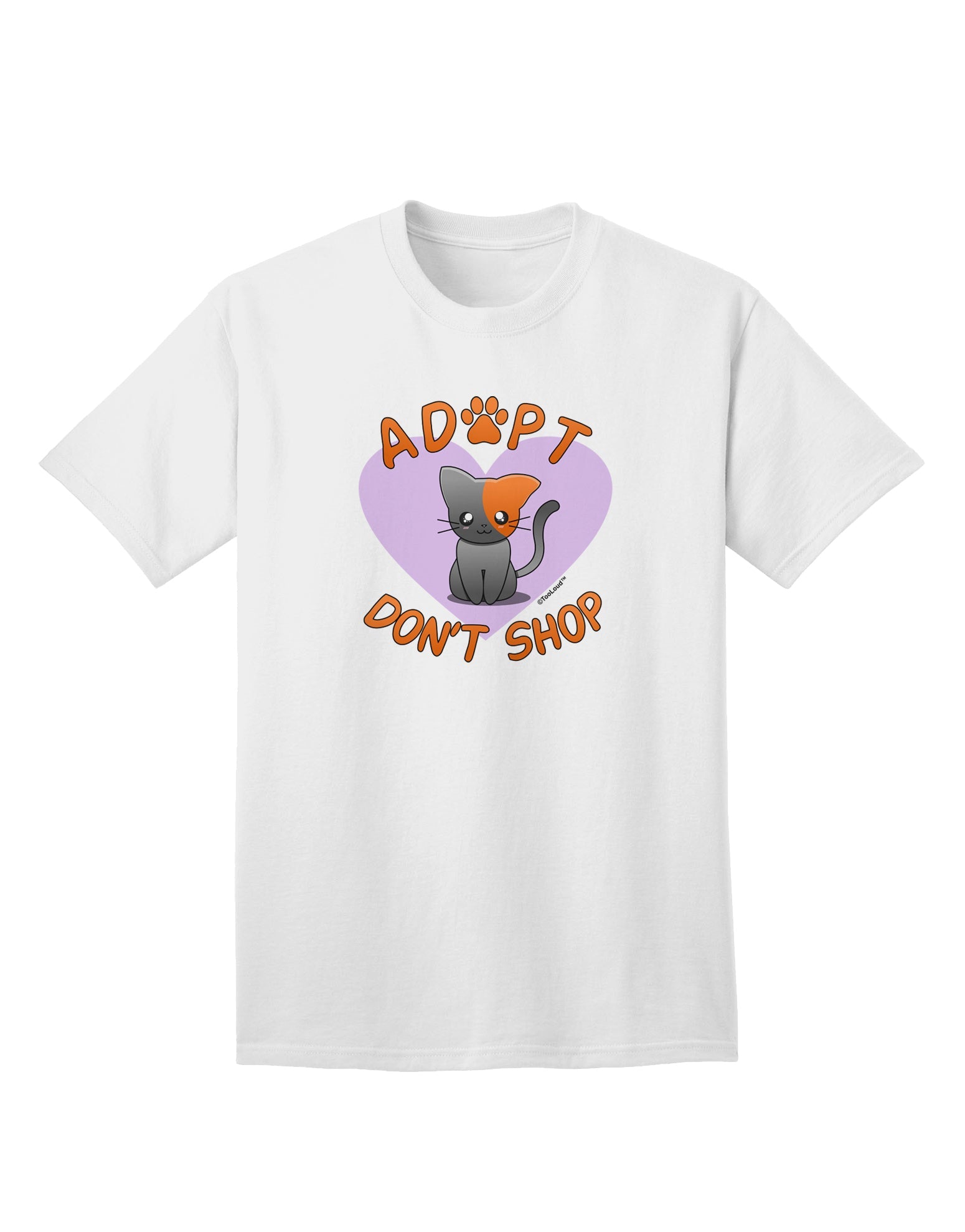 Adopt Don't Shop Cute Kitty Adult T-Shirt-unisex t-shirt-TooLoud-White-Small-Davson Sales