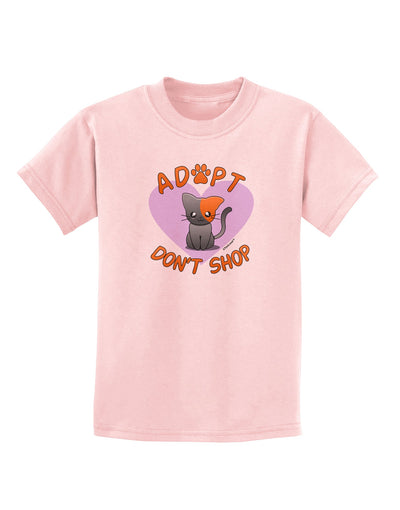 Adopt Don't Shop Cute Kitty Childrens T-Shirt-Childrens T-Shirt-TooLoud-PalePink-X-Small-Davson Sales