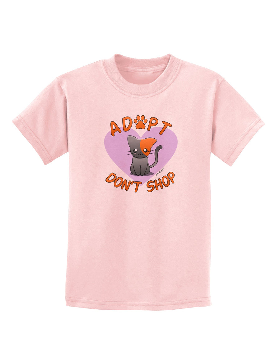 Adopt Don't Shop Cute Kitty Childrens T-Shirt-Childrens T-Shirt-TooLoud-White-X-Small-Davson Sales