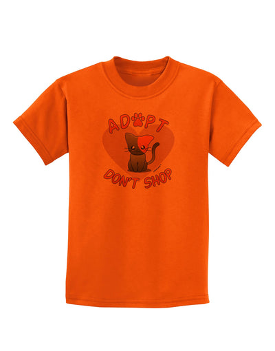 Adopt Don't Shop Cute Kitty Childrens T-Shirt-Childrens T-Shirt-TooLoud-Orange-X-Small-Davson Sales