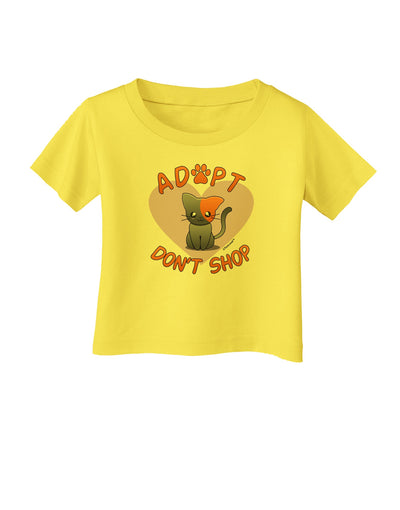 Adopt Don't Shop Cute Kitty Infant T-Shirt-Infant T-Shirt-TooLoud-Yellow-06-Months-Davson Sales