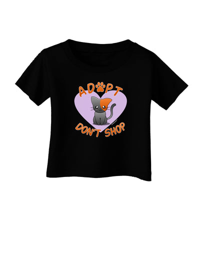 Adopt Don't Shop Cute Kitty Infant T-Shirt Dark-Infant T-Shirt-TooLoud-Black-06-Months-Davson Sales