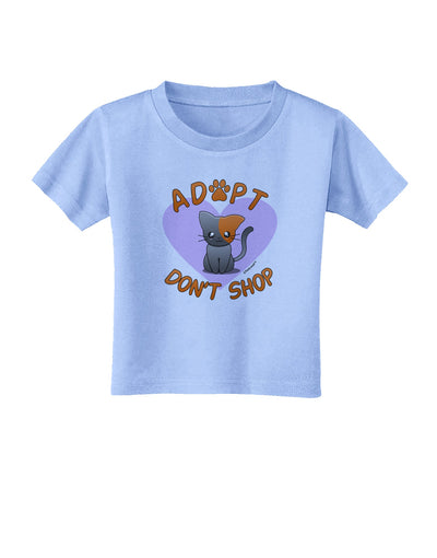 Adopt Don't Shop Cute Kitty Toddler T-Shirt-Toddler T-Shirt-TooLoud-Aquatic-Blue-2T-Davson Sales