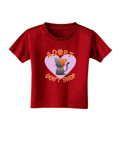 Adopt Don't Shop Cute Kitty Toddler T-Shirt Dark-Toddler T-Shirt-TooLoud-Red-2T-Davson Sales