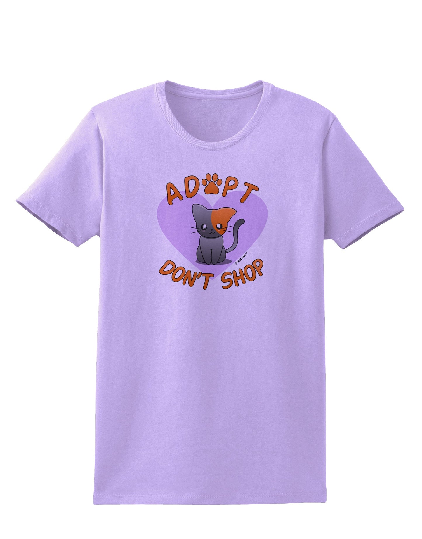 Adopt Don't Shop Cute Kitty Womens T-Shirt-Womens T-Shirt-TooLoud-Lavender-X-Small-Davson Sales