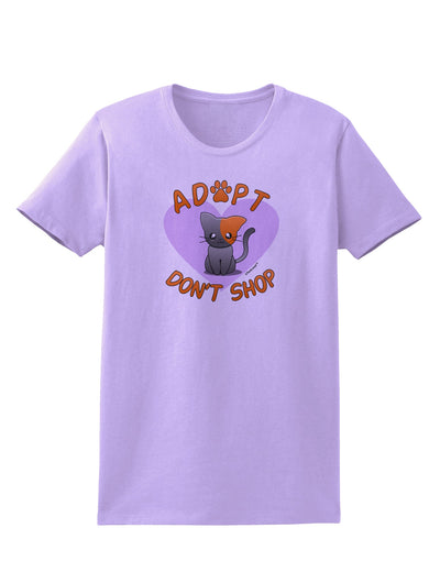 Adopt Don't Shop Cute Kitty Womens T-Shirt-Womens T-Shirt-TooLoud-Lavender-X-Small-Davson Sales