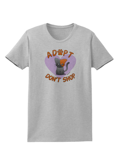 Adopt Don't Shop Cute Kitty Womens T-Shirt-Womens T-Shirt-TooLoud-AshGray-X-Small-Davson Sales
