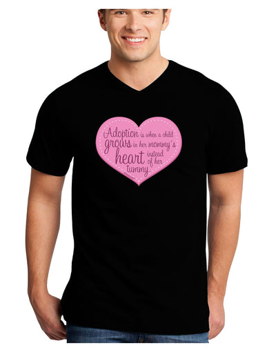 Adoption is When - Mom and Daughter Quote Adult Dark V-Neck T-Shirt by TooLoud-Mens V-Neck T-Shirt-TooLoud-Black-Small-Davson Sales