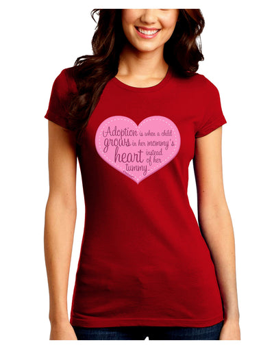 Adoption is When - Mom and Daughter Quote Juniors Crew Dark T-Shirt by TooLoud-T-Shirts Juniors Tops-TooLoud-Red-Juniors Fitted Small-Davson Sales