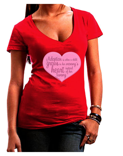 Adoption is When - Mom and Daughter Quote Juniors V-Neck Dark T-Shirt by TooLoud-Womens V-Neck T-Shirts-TooLoud-Red-Juniors Fitted Small-Davson Sales