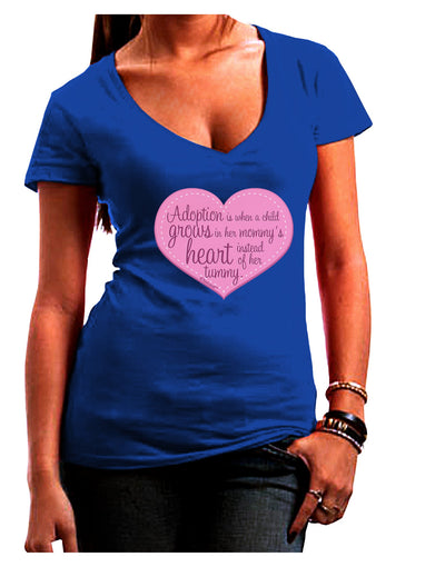 Adoption is When - Mom and Daughter Quote Juniors V-Neck Dark T-Shirt by TooLoud-Womens V-Neck T-Shirts-TooLoud-Royal-Blue-Juniors Fitted Small-Davson Sales