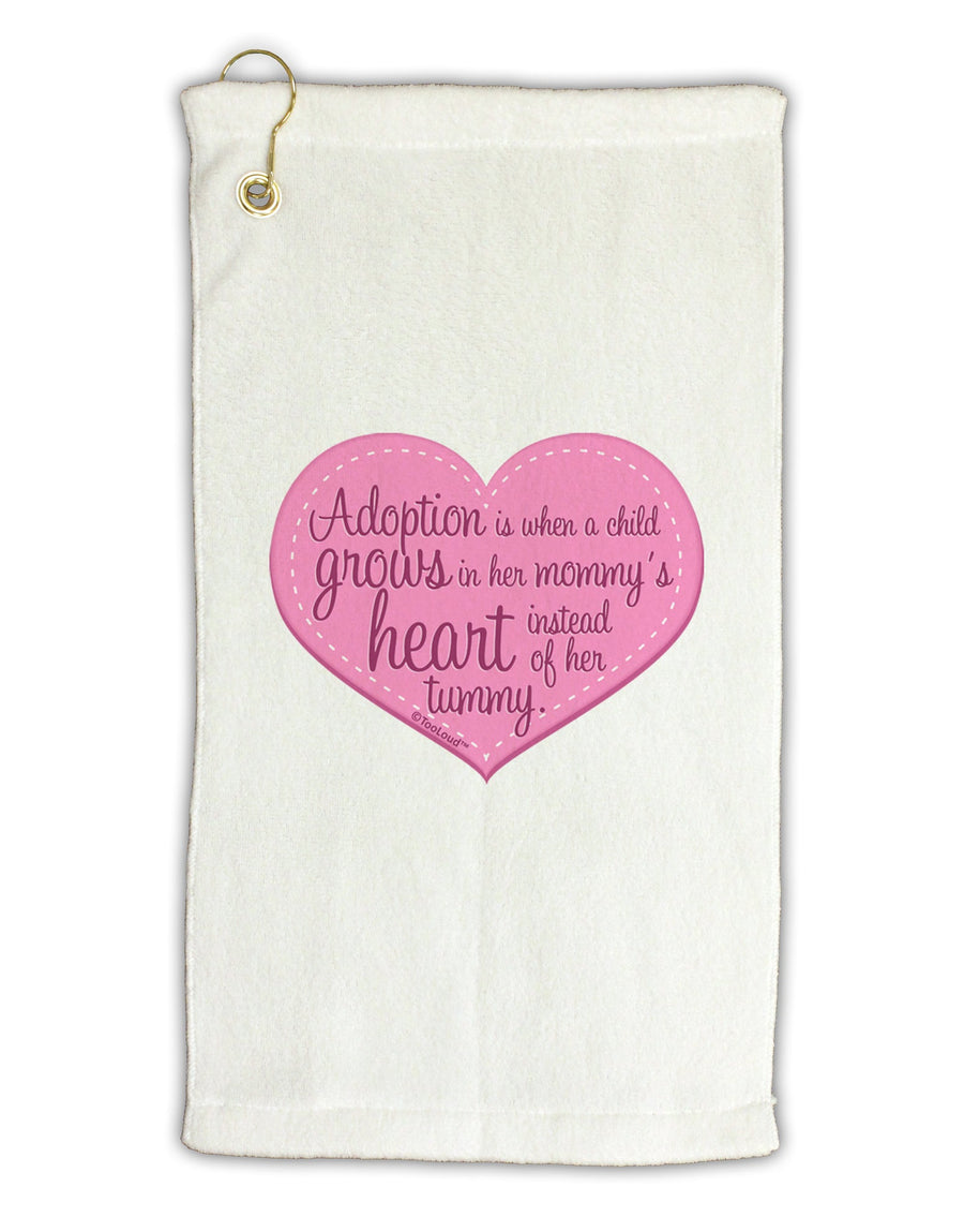 Adoption is When - Mom and Daughter Quote Micro Terry Gromet Golf Towel 16 x 25 inch by TooLoud-Golf Towel-TooLoud-White-Davson Sales