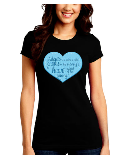 Adoption is When - Mom and Son Quote Juniors Crew Dark T-Shirt by TooLoud-T-Shirts Juniors Tops-TooLoud-Black-Juniors Fitted Small-Davson Sales