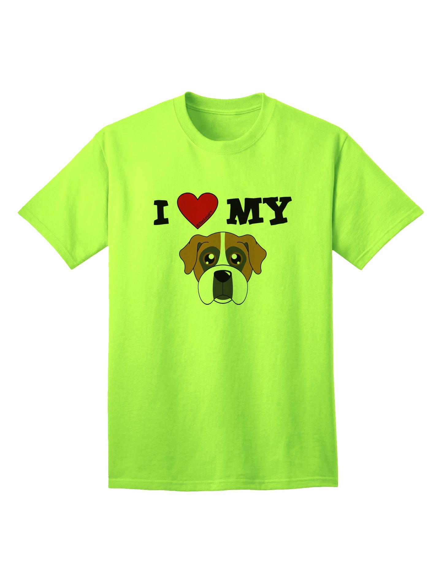 Adorable Boxer Dog Adult T-Shirt by TooLoud - A Must-Have for Dog Lovers-Mens T-shirts-TooLoud-Neon-Green-Small-Davson Sales