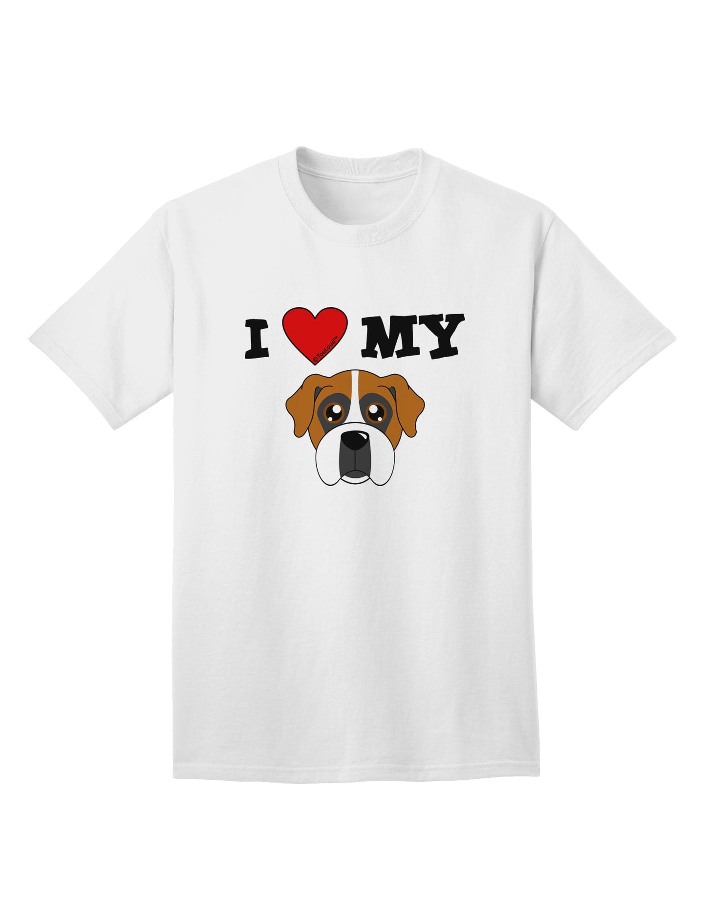 Adorable Boxer Dog Adult T-Shirt by TooLoud - A Must-Have for Dog Lovers-Mens T-shirts-TooLoud-White-Small-Davson Sales