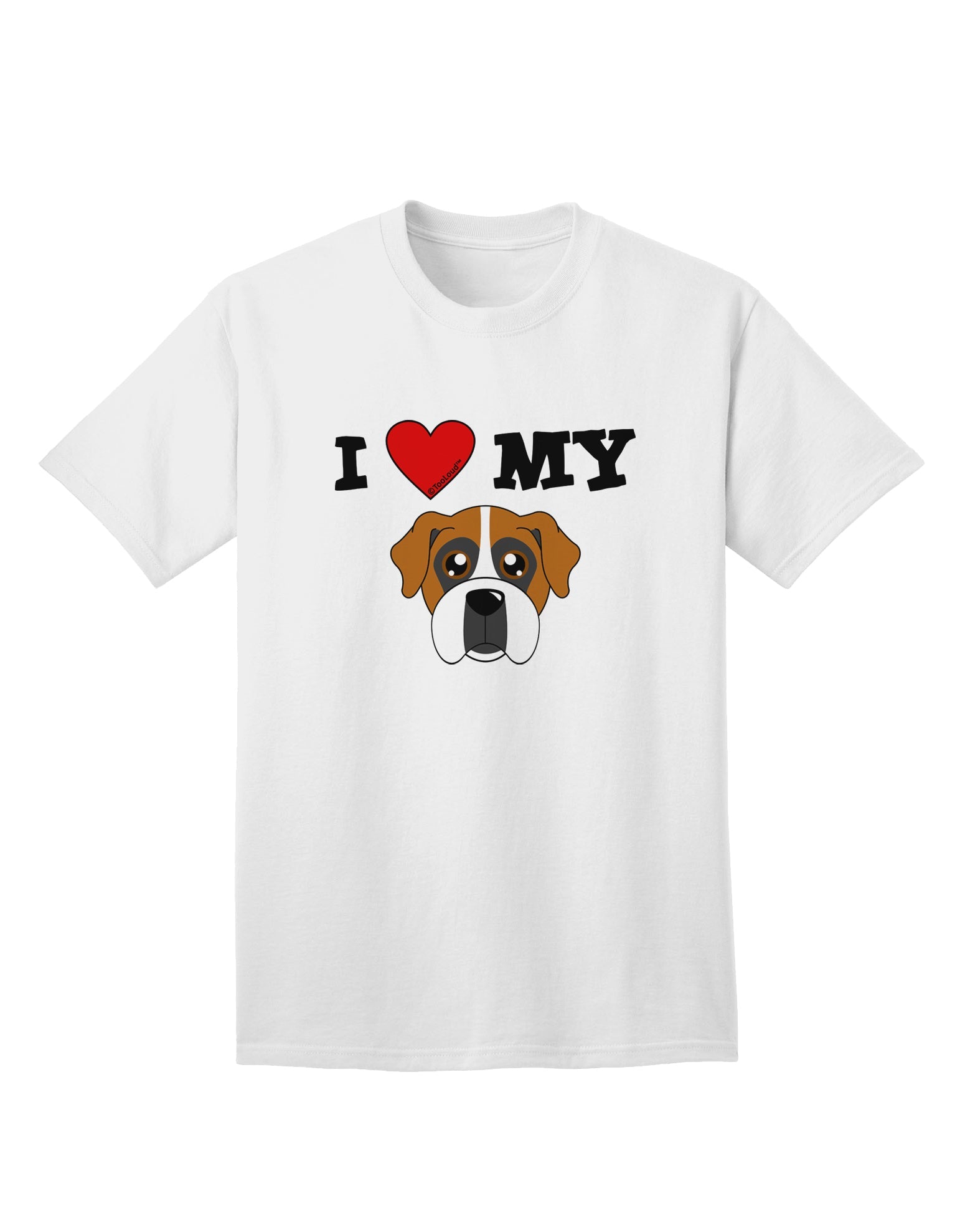 Adorable Boxer Dog Adult T-Shirt by TooLoud - A Must-Have for Dog Lovers-Mens T-shirts-TooLoud-White-Small-Davson Sales