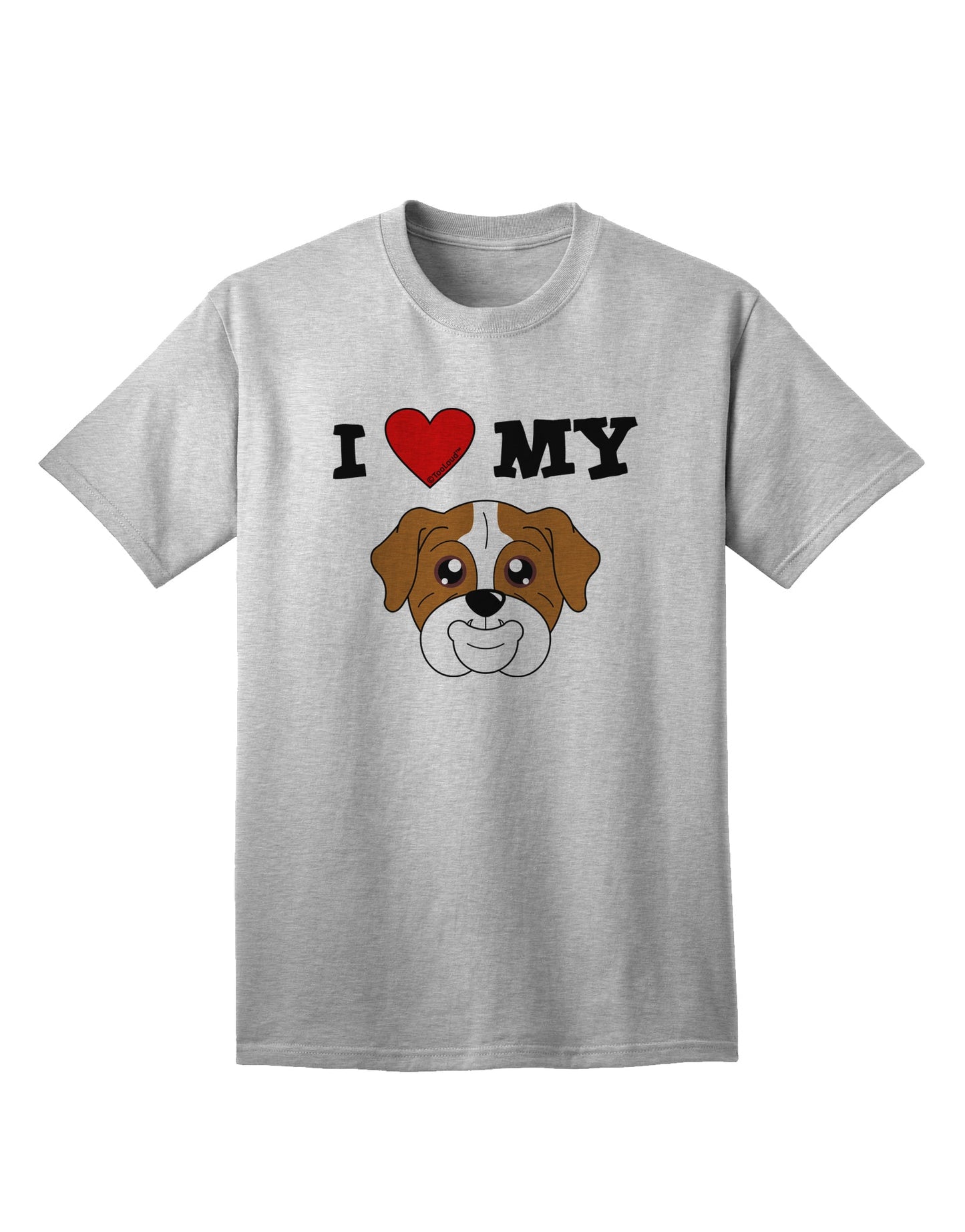 Adorable Bulldog-Themed Red Adult T-Shirt by TooLoud - A Must-Have for Dog Lovers-Mens T-shirts-TooLoud-AshGray-Small-Davson Sales