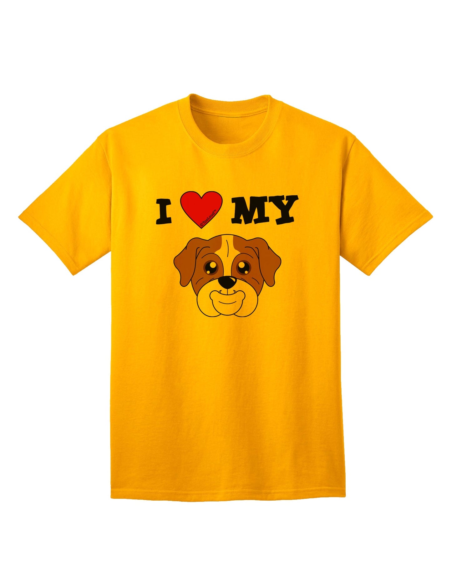 Adorable Bulldog-Themed Red Adult T-Shirt by TooLoud - A Must-Have for Dog Lovers-Mens T-shirts-TooLoud-Gold-Small-Davson Sales
