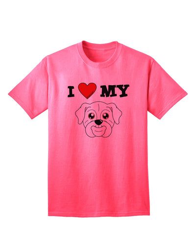 Adorable Bulldog-Themed White Adult T-Shirt by TooLoud - A Must-Have for Dog Lovers-Mens T-shirts-TooLoud-Neon-Pink-Small-Davson Sales