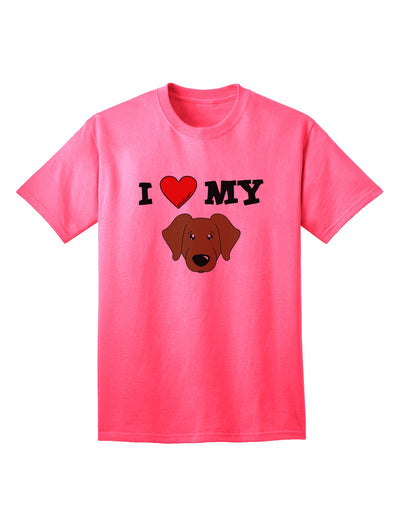 Adorable Chocolate Labrador Retriever Dog Adult T-Shirt - A Must-Have for Dog Lovers-Mens T-shirts-TooLoud-Neon-Pink-Small-Davson Sales