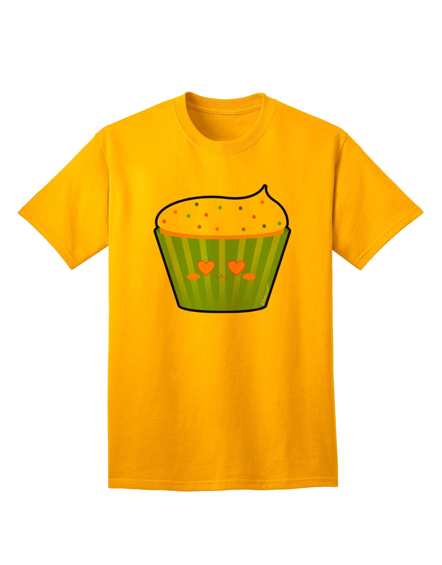 Adorable Cupcake with Sprinkles - Heart Eyes Adult T-Shirt by TooLoud-Mens T-shirts-TooLoud-Gold-Small-Davson Sales