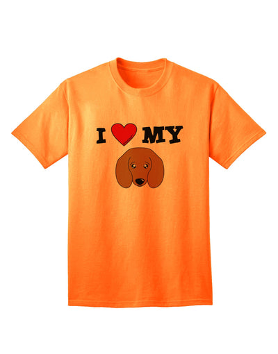Adorable Doxie Dachshund Dog Adult T-Shirt by TooLoud - A Must-Have for Dog Lovers-Mens T-shirts-TooLoud-Neon-Orange-Small-Davson Sales