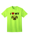 Adorable Fawn Adult T-Shirt featuring a Cute Pug Dog - A Must-Have for Dog Lovers-Mens T-shirts-TooLoud-Neon-Green-Small-Davson Sales