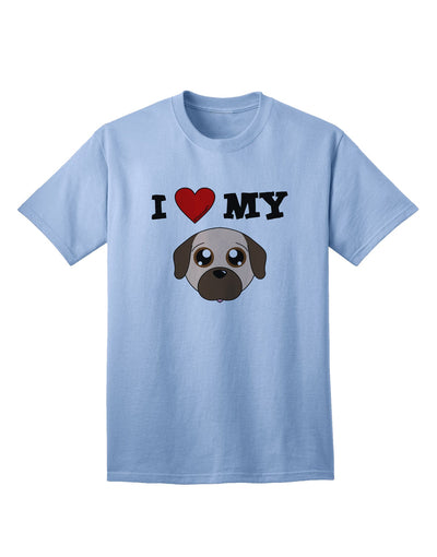 Adorable Fawn Adult T-Shirt featuring a Cute Pug Dog - A Must-Have for Dog Lovers-Mens T-shirts-TooLoud-Light-Blue-Small-Davson Sales
