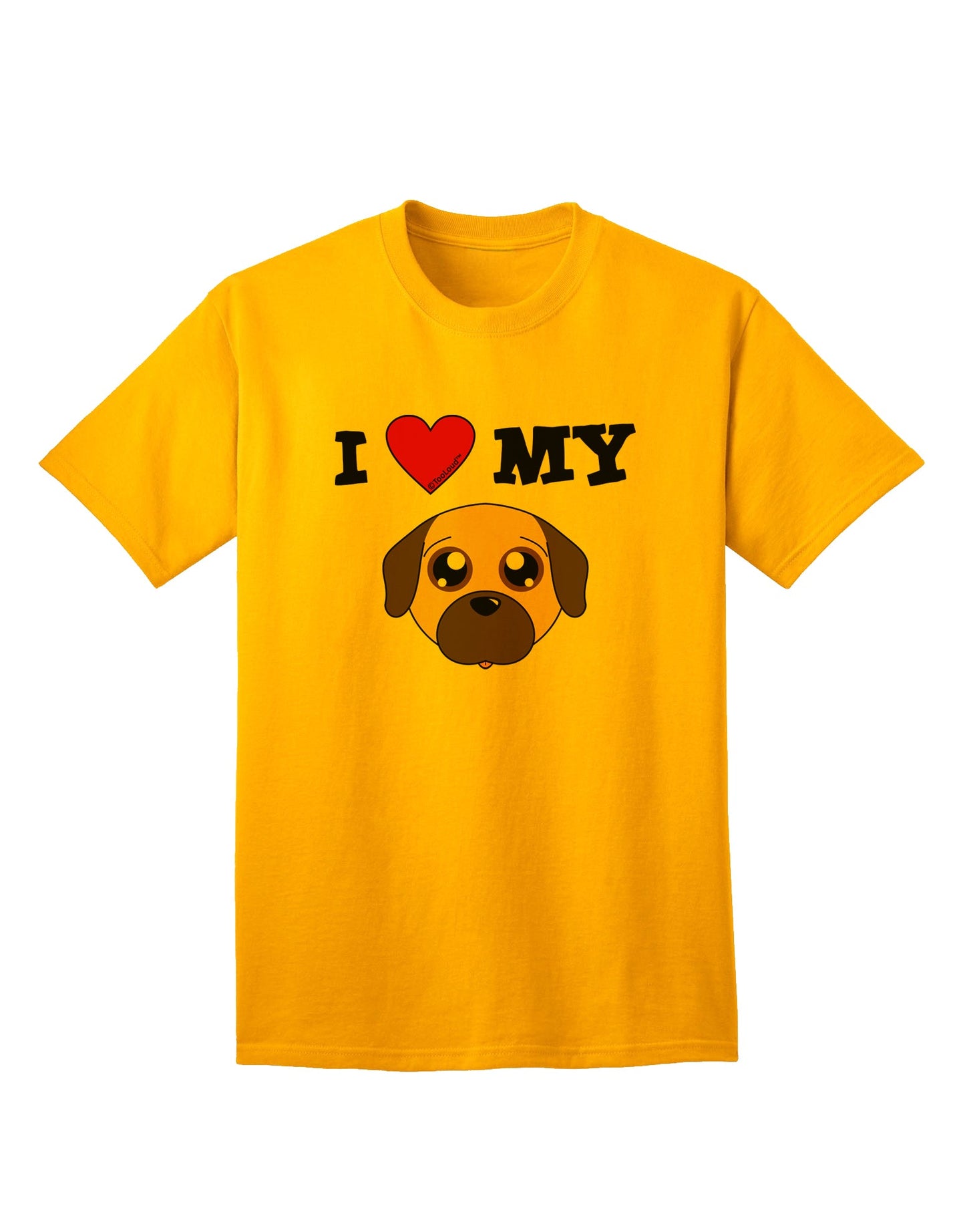 Adorable Fawn Adult T-Shirt featuring a Cute Pug Dog - A Must-Have for Dog Lovers-Mens T-shirts-TooLoud-Gold-Small-Davson Sales
