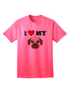 Adorable Fawn Adult T-Shirt featuring a Cute Pug Dog - A Must-Have for Dog Lovers-Mens T-shirts-TooLoud-Neon-Pink-Small-Davson Sales