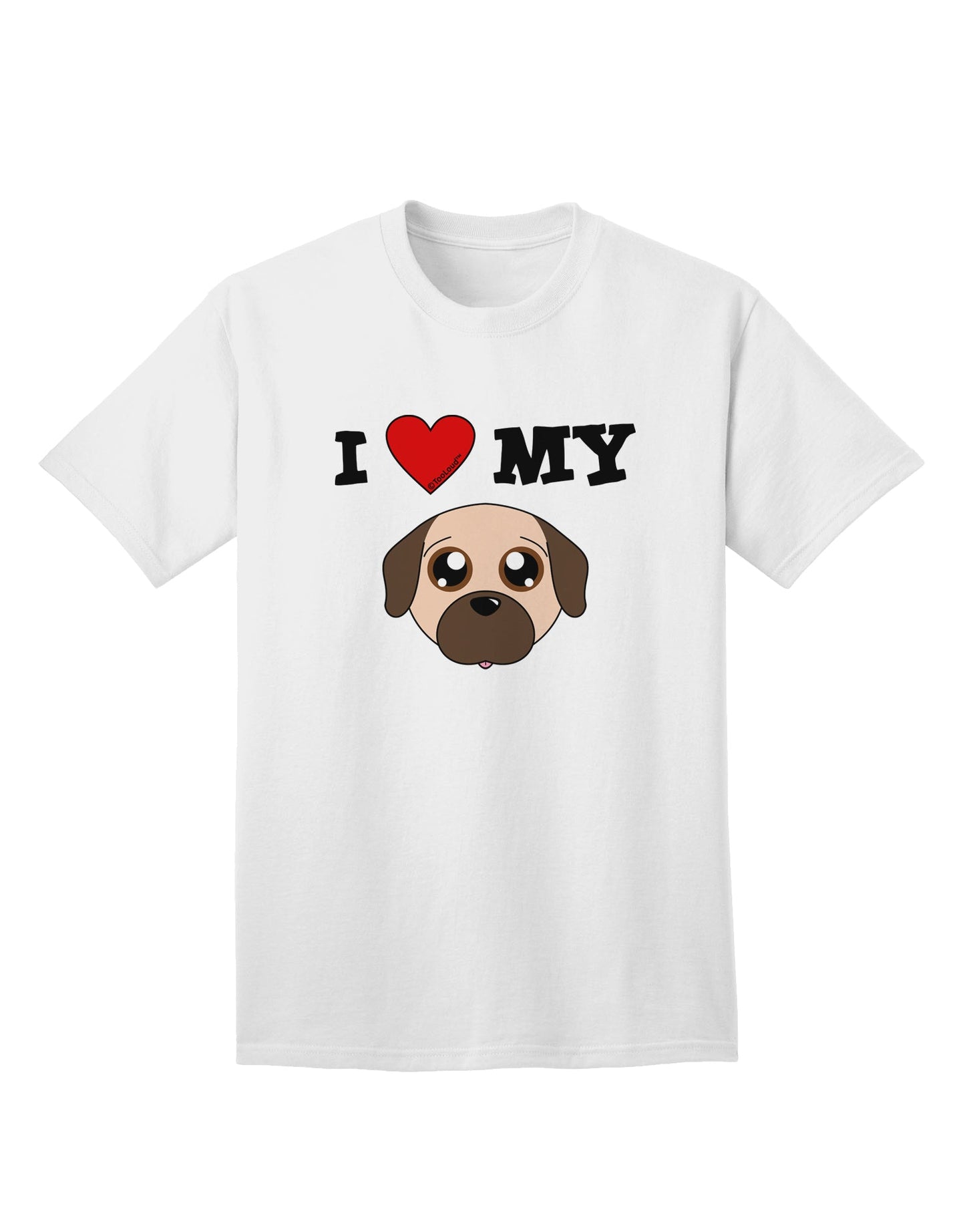 Adorable Fawn Adult T-Shirt featuring a Cute Pug Dog - A Must-Have for Dog Lovers-Mens T-shirts-TooLoud-White-Small-Davson Sales