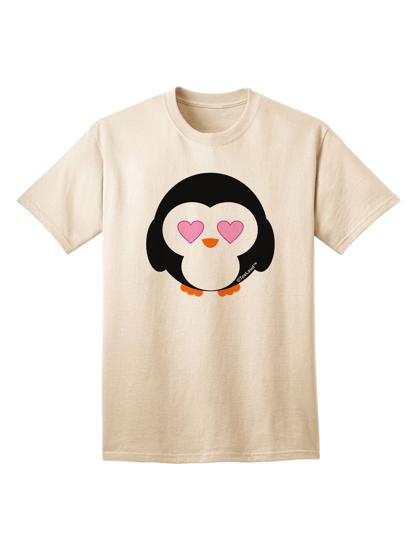 Adorable Penguin - Heart Eyes Adult T-Shirt by TooLoud-Mens T-shirts-TooLoud-Natural-Small-Davson Sales