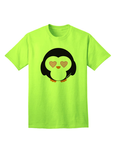 Adorable Penguin - Heart Eyes Adult T-Shirt by TooLoud-Mens T-shirts-TooLoud-Neon-Green-Small-Davson Sales