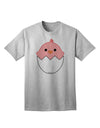 Adorable Pink Adult T-Shirt featuring a Charming Hatching Chick by TooLoud-Mens T-shirts-TooLoud-AshGray-Small-Davson Sales