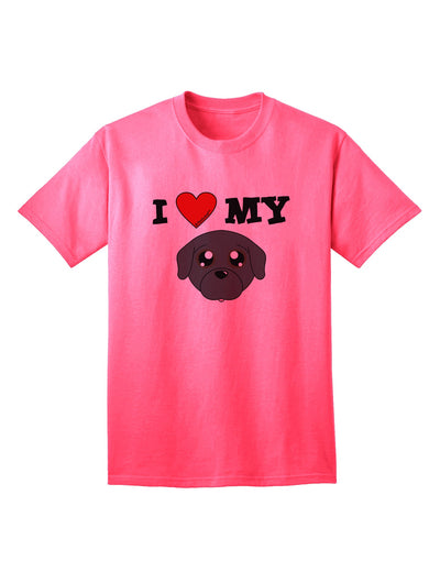 Adorable Pug Dog Design - Stylish Black Adult T-Shirt by TooLoud-Mens T-shirts-TooLoud-Neon-Pink-Small-Davson Sales