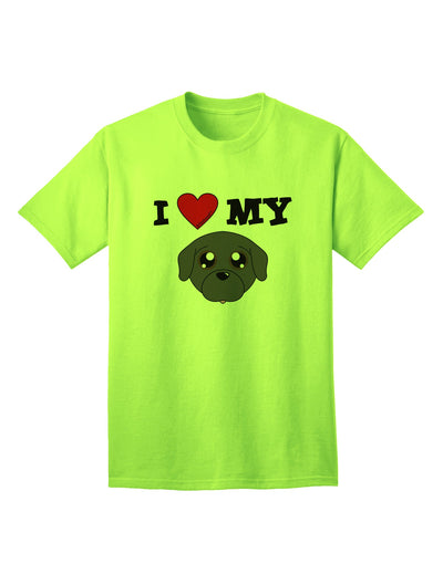 Adorable Pug Dog Design - Stylish Black Adult T-Shirt by TooLoud-Mens T-shirts-TooLoud-Neon-Green-Small-Davson Sales