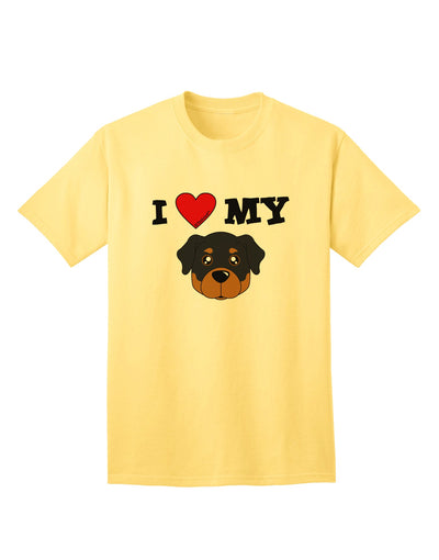 Adorable Rottweiler Dog Adult T-Shirt by TooLoud - A Must-Have for Dog Lovers-Mens T-shirts-TooLoud-Yellow-Small-Davson Sales