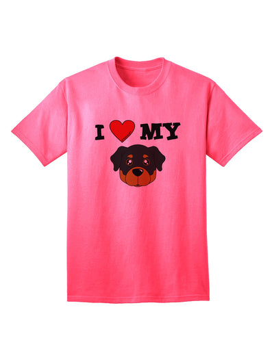 Adorable Rottweiler Dog Adult T-Shirt by TooLoud - A Must-Have for Dog Lovers-Mens T-shirts-TooLoud-Neon-Pink-Small-Davson Sales