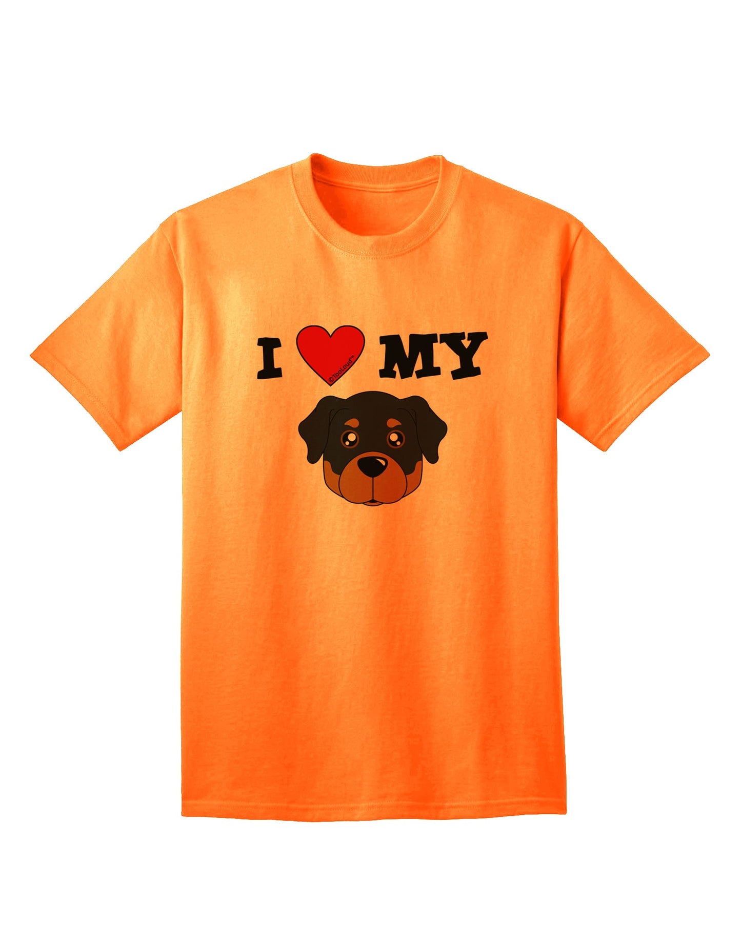 Adorable Rottweiler Dog Adult T-Shirt by TooLoud - A Must-Have for Dog Lovers-Mens T-shirts-TooLoud-Neon-Orange-Small-Davson Sales