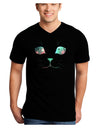 Adorable Space Cat Adult Dark V-Neck T-Shirt-TooLoud-Black-Small-Davson Sales