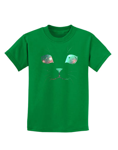 Adorable Space Cat Childrens Dark T-Shirt-Childrens T-Shirt-TooLoud-Kelly-Green-X-Small-Davson Sales