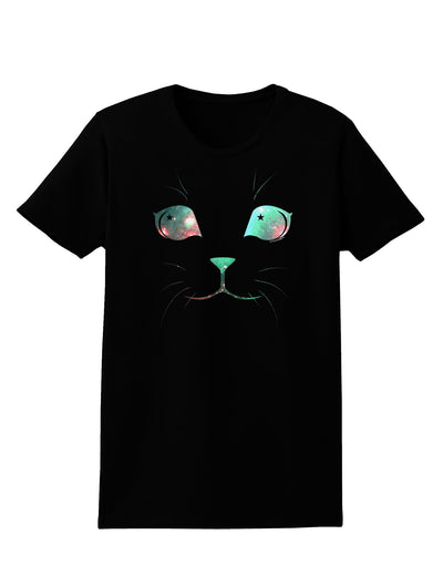 Adorable Space Cat Womens Dark T-Shirt-TooLoud-Black-X-Small-Davson Sales