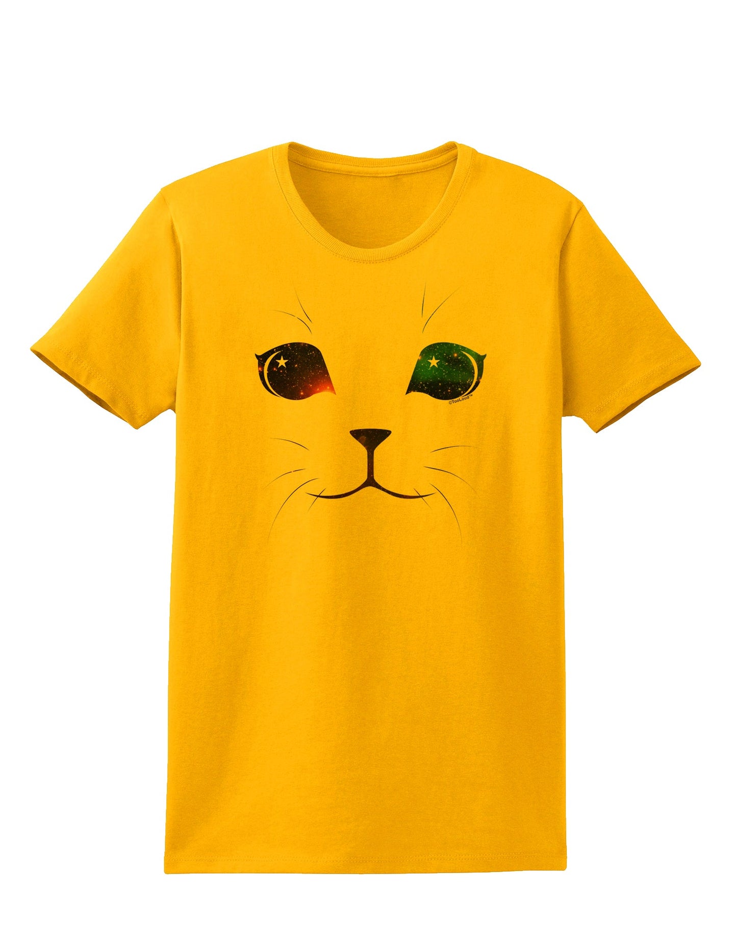Adorable Space Cat Womens T-Shirt-Womens T-Shirt-TooLoud-Gold-X-Small-Davson Sales