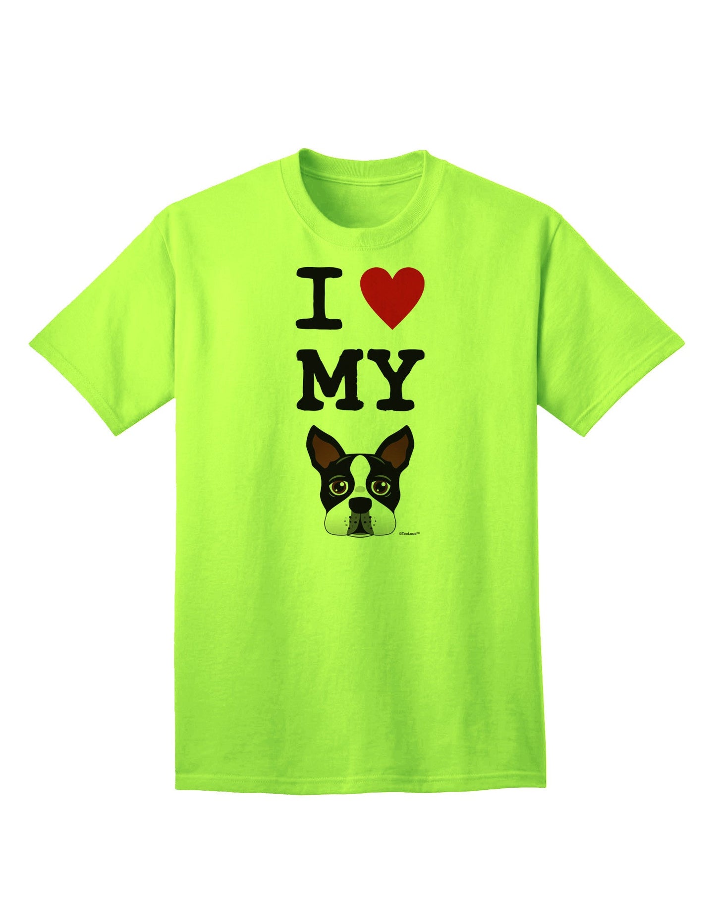 Adore Your Pet: I Heart My Boston Terrier - Premium Adult T-Shirt Collection-Mens T-shirts-TooLoud-Neon-Green-Small-Davson Sales