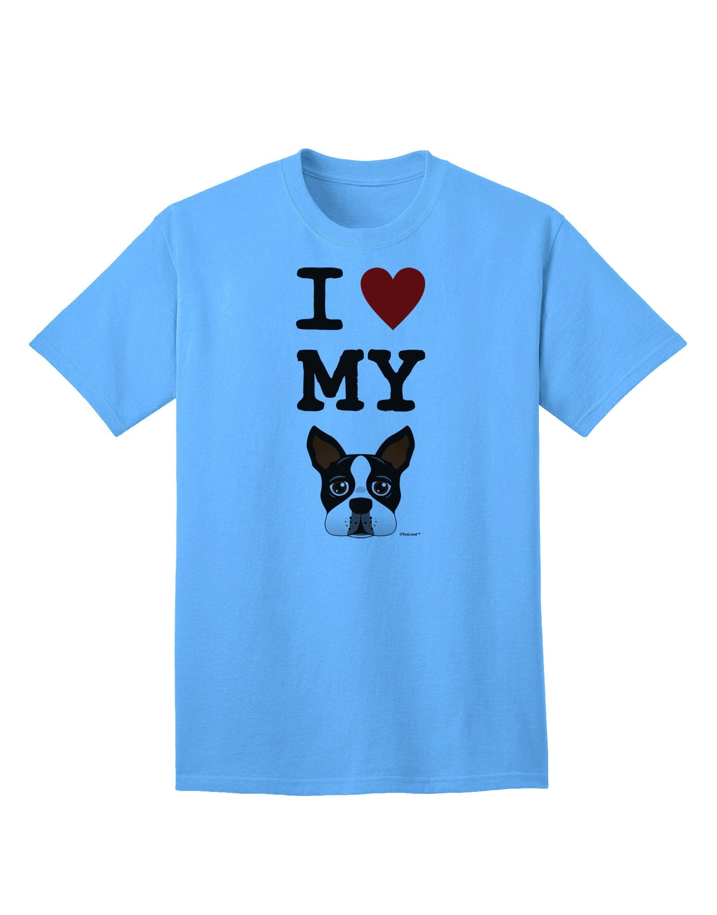 Adore Your Pet: I Heart My Boston Terrier - Premium Adult T-Shirt Collection-Mens T-shirts-TooLoud-Aquatic-Blue-Small-Davson Sales