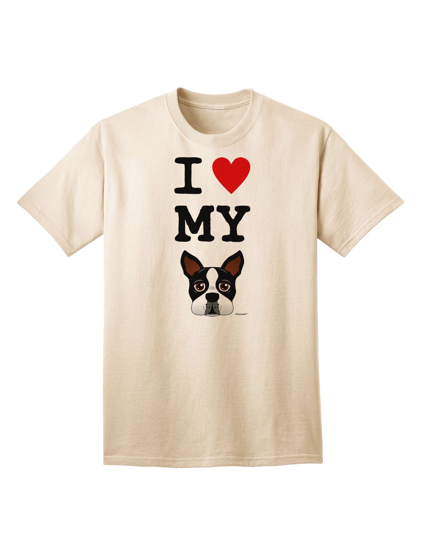 Adore Your Pet: I Heart My Boston Terrier - Premium Adult T-Shirt Collection-Mens T-shirts-TooLoud-Natural-Small-Davson Sales
