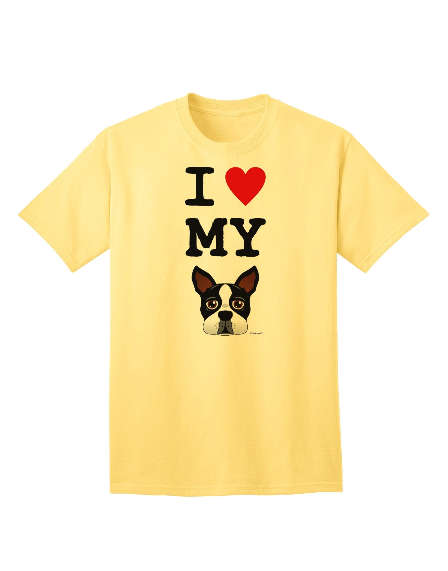 Adore Your Pet: I Heart My Boston Terrier - Premium Adult T-Shirt Collection-Mens T-shirts-TooLoud-Yellow-Small-Davson Sales